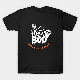 Hey Boo Typography Halloween T-Shirt